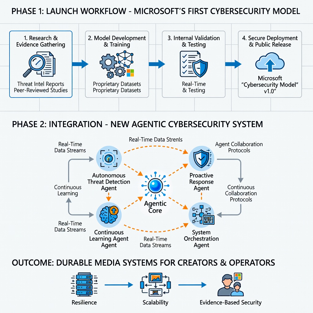 Practical workflow supporting Microsoft launches its first cybersecurity model, plus a new agentic cybersecurity system