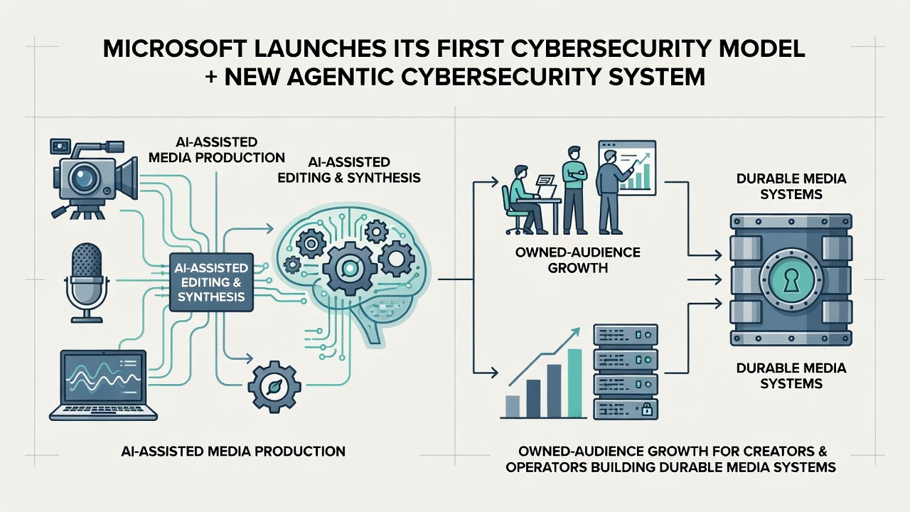Editorial illustration for Microsoft launches its first cybersecurity model, plus a new agentic cybersecurity system on Novara-Media